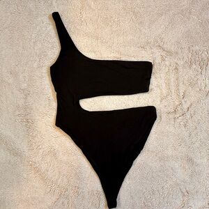 Naked Wardrobe Black Asymmetrical Top